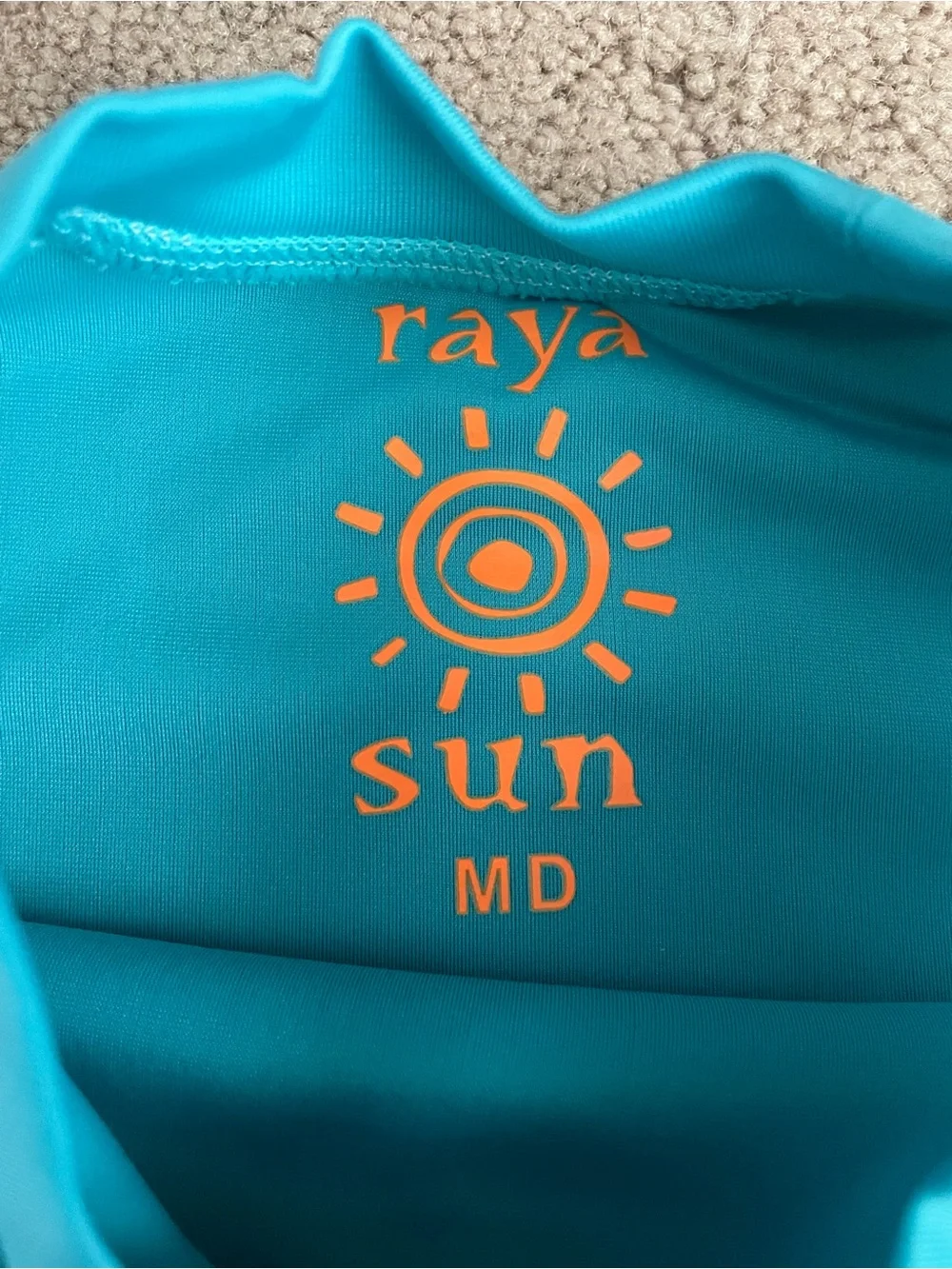 Raya Sun Kids Turquoise and White Rash Guard Swim Shirt